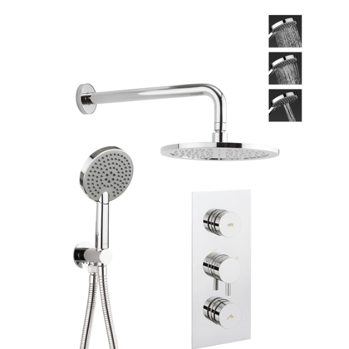 Product Cut out image of the Crosswater Kai Dial 2 Outlet Shower Bundle with Ethos Handset